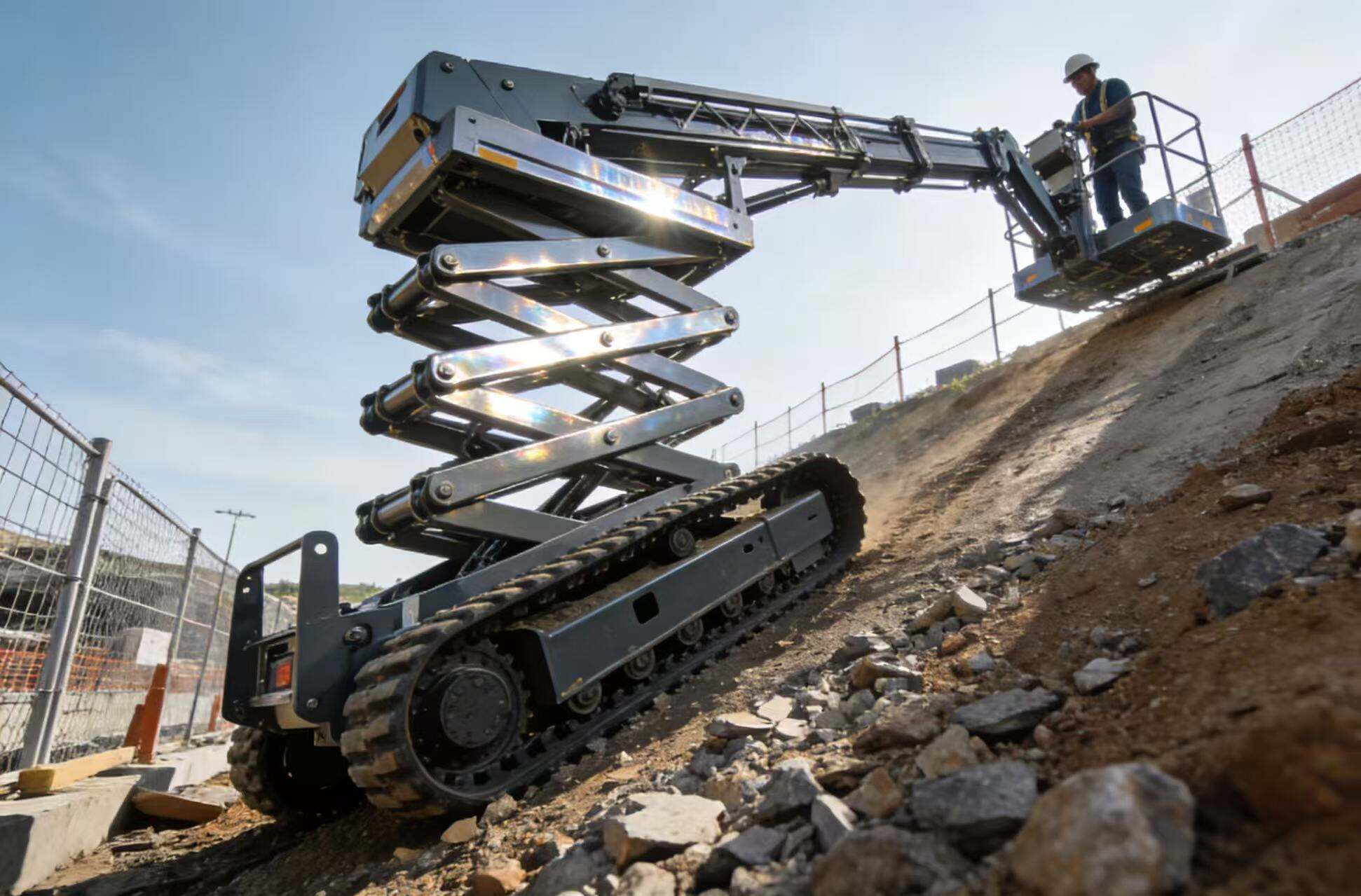 How Crawler Scissor Lifts Work Safely on Sloped Terrain
